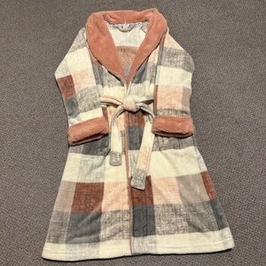 Echo Robe, Ladies S/M, Block Pattern Ivory, Grey, Rose, Pink